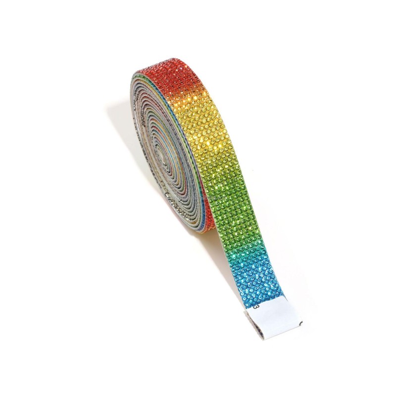 Hot Melt Adhesive Rhinestone Strips Glitter Rhinestone Decoration Long Heat Transfer Rhinestone Sticker