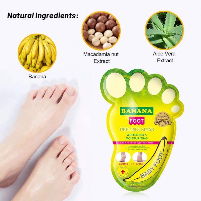 40g Natural Foot Moistourizing Exfoliating Banana Nourishing Foot Peel Mask Sheet
