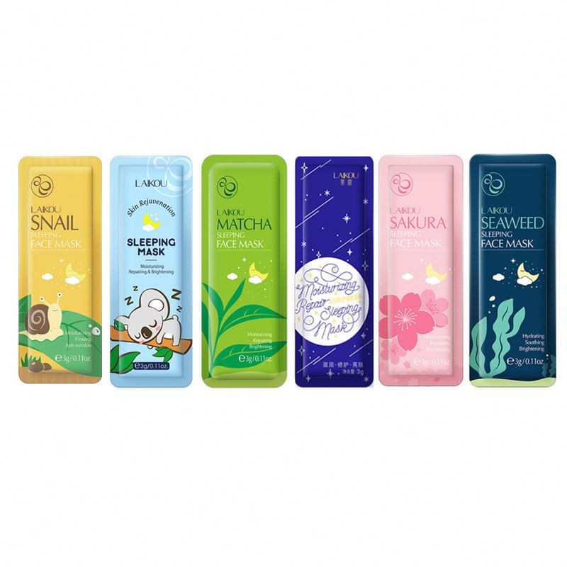 Laikou Sakura Seaweed Snail Koala Matcha Sleeping Face Hydrating Moisturizing Repairing Brightening Firming Sheet Travel