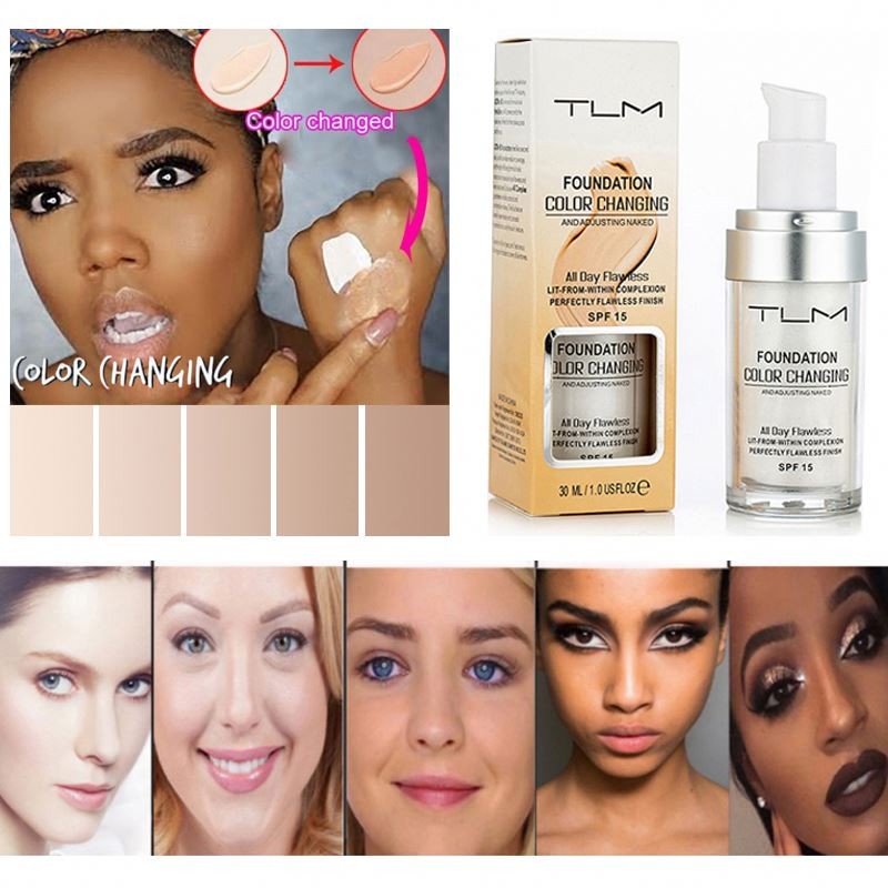 TLM 30ML Color Changing Foundation Makeup Base Liquid Cover Concealer Longlasting Makeup Sombras Skin Care Foundation