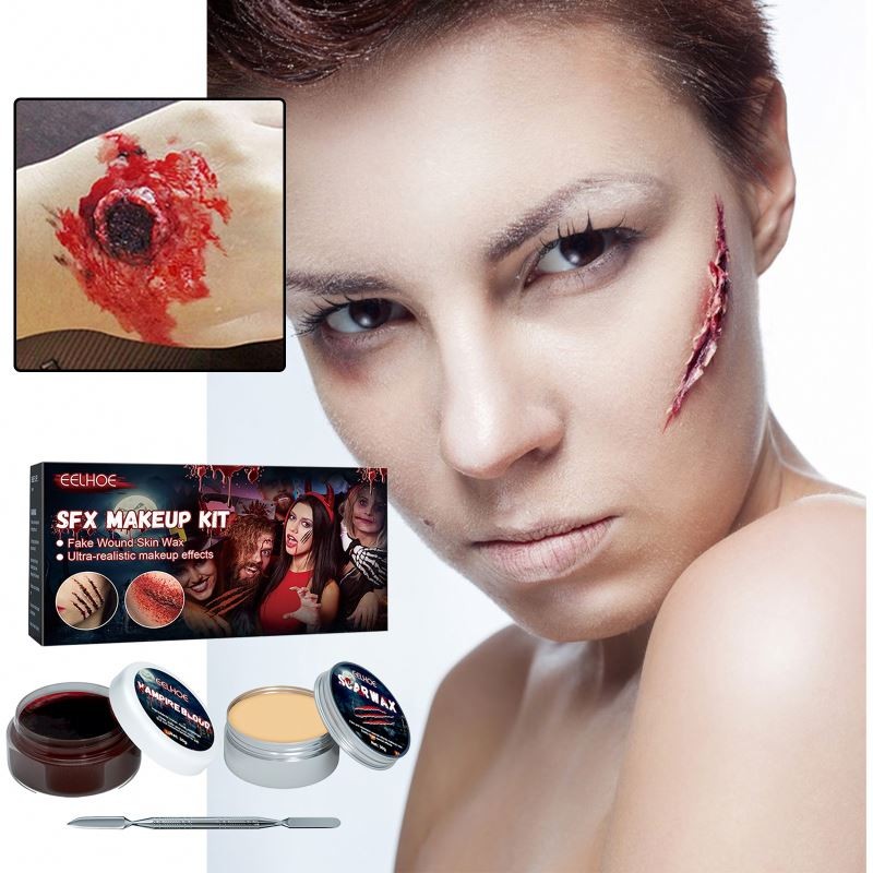 EELHOE Halloween Face Paint Set Plasma Makeup Scar Effects Horror Atmosphere Party Makeup Props K1