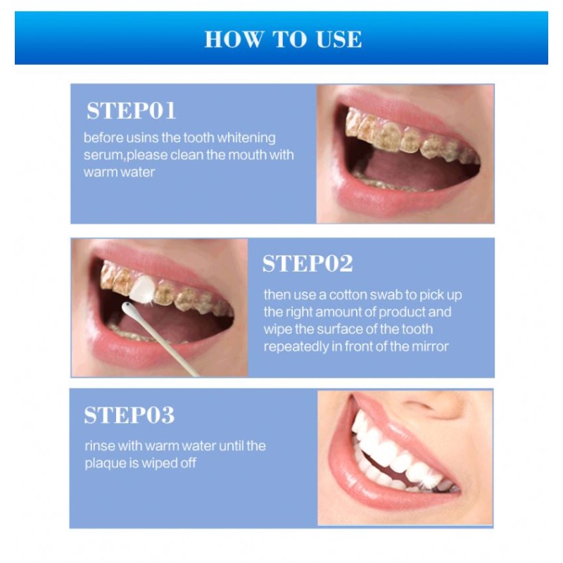 EFERO Multi-Purpose Teeth Whitening Serum Powder Oral Hygiene Cleaning Tool with Dental Tools Removes Plaque Stains Dropshipping