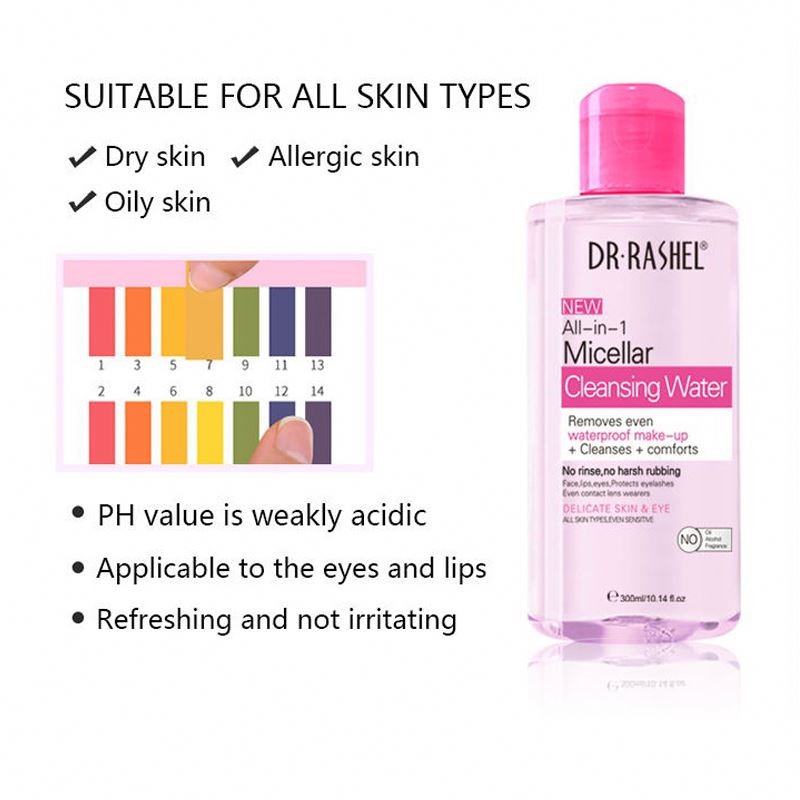 DR.RASHEL All in 1 Micellar Cleansing Water Remove Even Cleanse Comfort Waterproof Makeup Remover