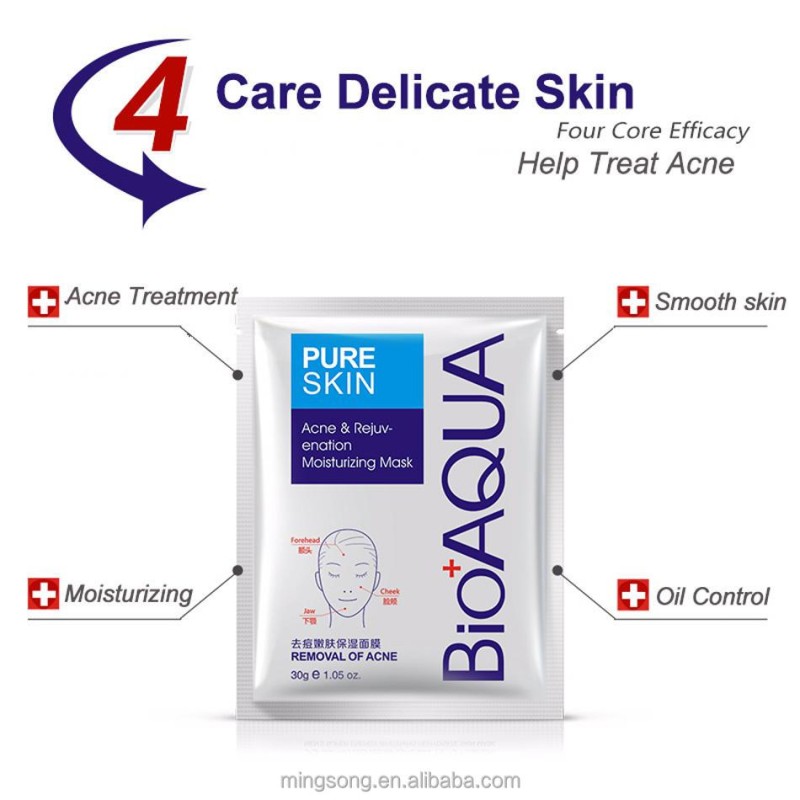 BIOAQUA Acne Treatment Effective Removal Acne Moisture Nourishing Oil Control Face Mask Sheet