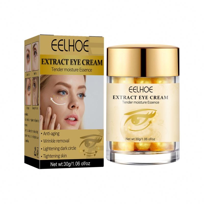 EELHOE OEM Eye Mask Gold Vitamin E Moisturizing Crystal Collagen Vegan Vitamin C Infused Anti-Wrinkle Anti-Aging Skin Care Cream