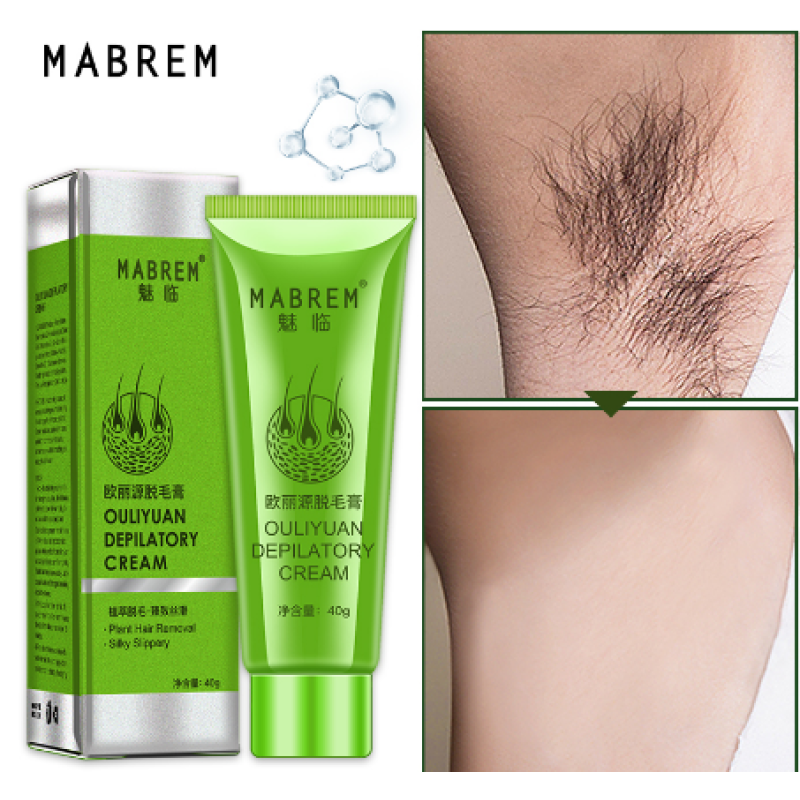 MABREM Men and Women Body Hair Removal Cream Hand Leg Hair Loss Depilatory Cream Clear Pore Dirt Removal Armpit Hair Care 40g