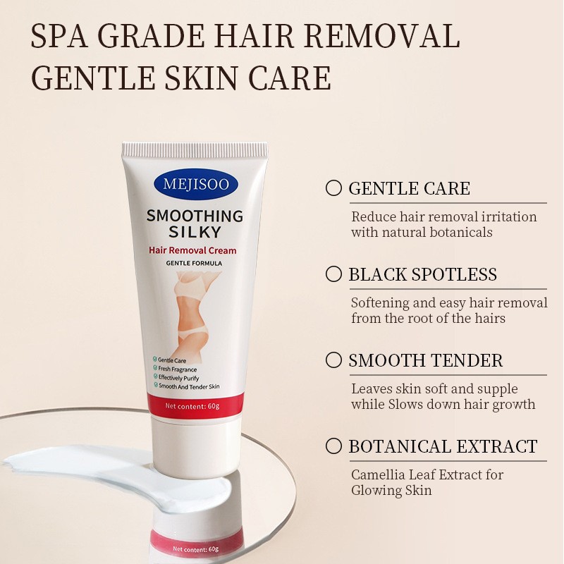 Gentle Herbal 60g Whole Body Depilatory Cream Fresh Smelling Permanent Hair Removal Cream for Face and Skin Easy Hair Removal