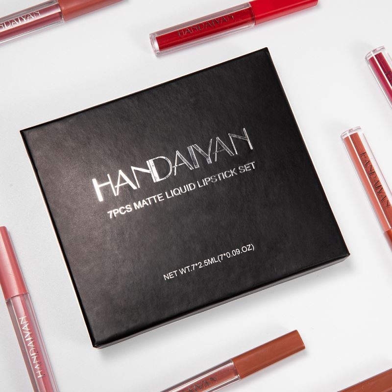 HANDAIYAN 7pcs/set Weekly Lip Gloss Matte Sexy Non-stick Lip Gloss Gift Box Long Lasting Moisturizer Liquid Lipstick