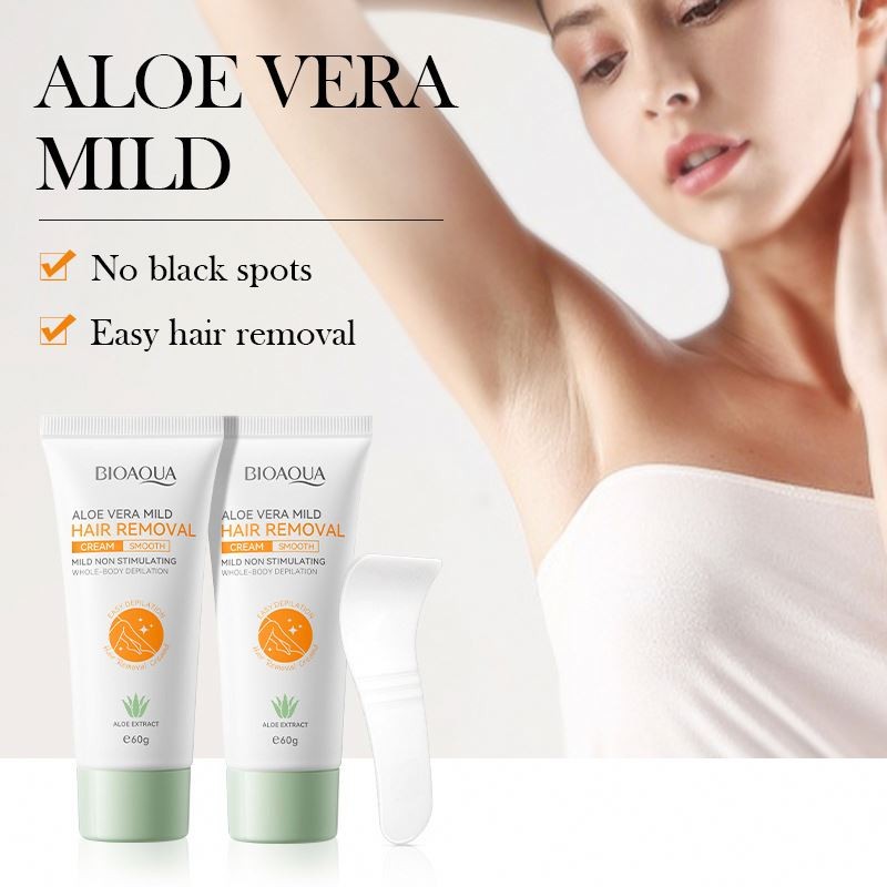 BIOAQUA Aloe Vera Hair Removal Cream Non-Irritating Quick Whole Body Axillary Armpit Hair Removal Creams Effective for Arm Leg