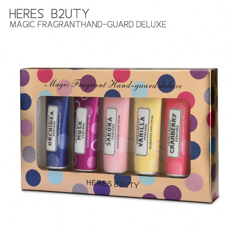 HERES B2UTY Korean Brand 5pc/set Natural Organic Antibacterial Hand Cream Moisturizing Whitening Nourishing Gift Set