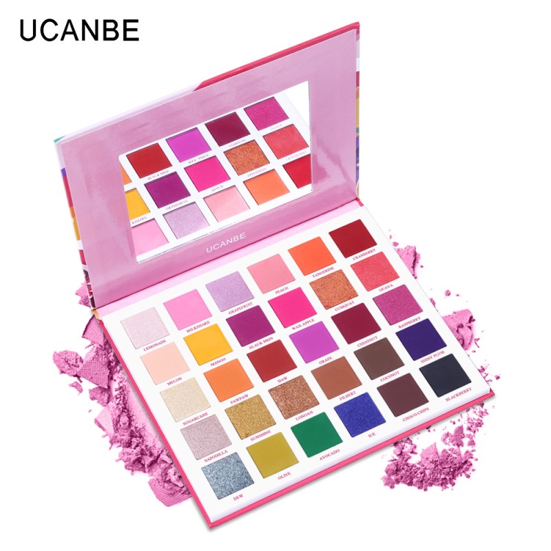 UCANBE Fruit Pie Filling Eye Shadow Palette Makeup Shimmer Matte 30Colors Highly Pigmented Waterproof Long-Lasting Eyeshadows
