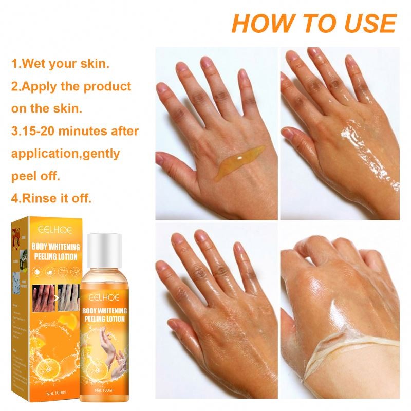 Eelhoe Black Skin Whitening Orange Body Peeling Lotion Organic Skin Care Whitening Peel off Lotion