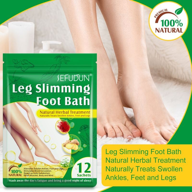 SEFUDUN Body Leg Slimming Natural Wormwood Saffron Ginger Detox Foot Soak Bath