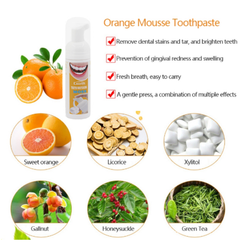 Tooth Cleansing Mousse Deodorant Stain Remover Fresh Breath Oral Cleaning Care Foam Mouthwash Teeth Whitening