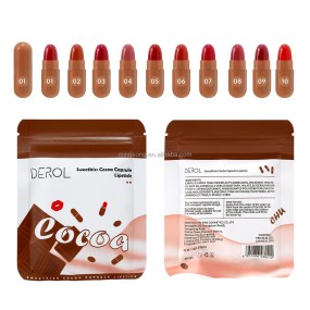 DEROL Mini Lipstick Chocolate Capsule Lipstick 10pcs in One Bag OEM Factory Store