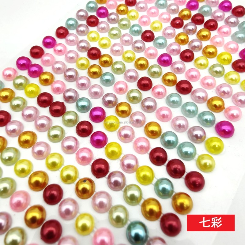 Wholesale 4mm 6mm 8mm Scrapbook Adhesive Pearl Stickers for Wedding Paper Crafts Decorative