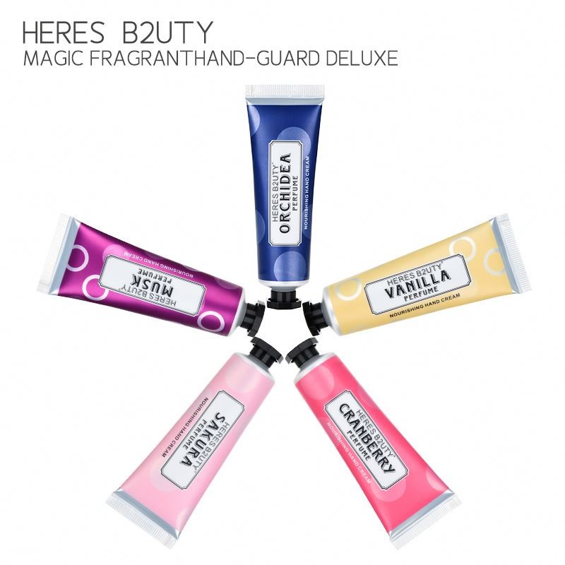HERES B2UTY Korean Brand 5pc/set Natural Organic Antibacterial Hand Cream Moisturizing Whitening Nourishing Gift Set