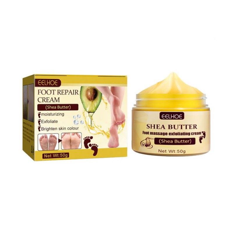EELHOE New Product Shea Butter Foot Massage Skin Care Moisturize Soften Foot Exfoliating Foot Peeling Cream