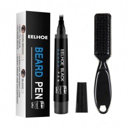 2 Colors Beard Pen Kit Effectively Cover Beard Shadows Silky Brush Waterproof
