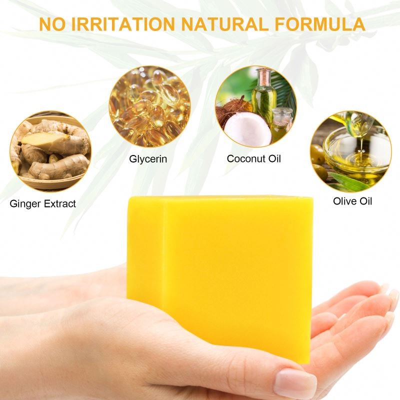 Elaimei 100g Organic Ginger Herbal Soap Face and Body Whitening Slimming Soap for Weight Loss