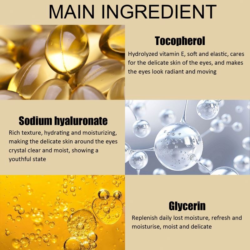 EELHOE OEM Eye Mask Gold Vitamin E Moisturizing Crystal Collagen Vegan Vitamin C Infused Anti-Wrinkle Anti-Aging Skin Care Cream