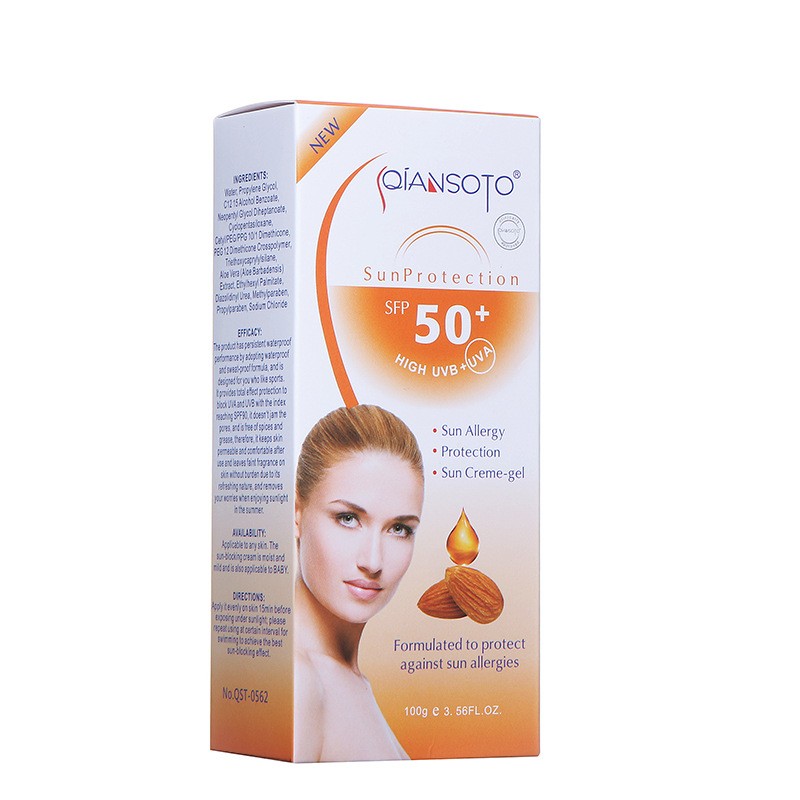 Sunscreen SampleFacial Body Sunscreen Cream Sunblock Skin Protective Cream Anti-Aging Sunscreen Lotion Spf50 Face Skin Care