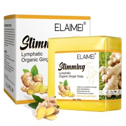 Elaimei 100g Organic Ginger Herbal Soap Face and Body Whitening Slimming Soap for Weight Loss