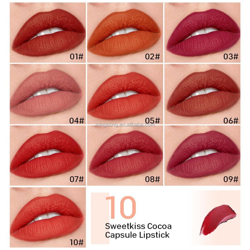 DEROL Mini Lipstick Chocolate Capsule Lipstick 10pcs in One Bag OEM Factory Store