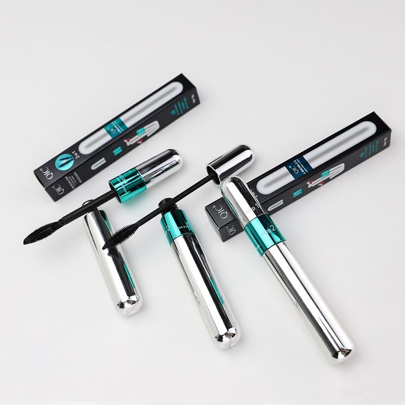 2 in 1 Double-ends Mascara Waterproof Thick Curling 4D Silk Silver Tube Mascara Eye Beauty Cosmetics