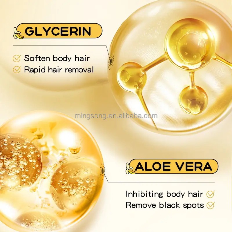 SADOER Private Label Organic Banana Gentle Soothing Hair Removal Cream Smooth Skin Underarm Body Hair Removing Cream