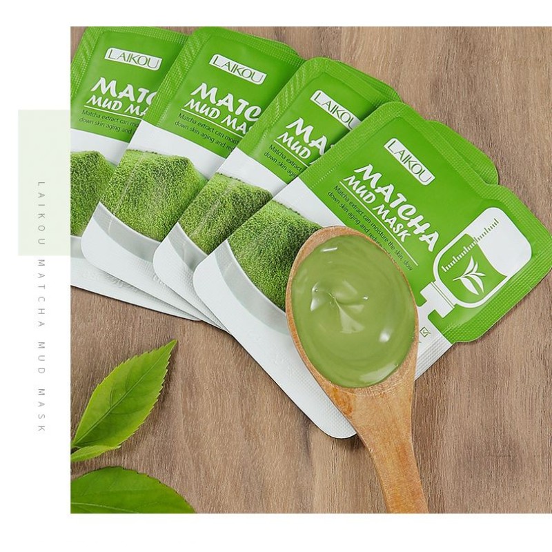 LAIKOU Skin Care Deep Cleansing Refreshing  Oil Control Acne Treatment Natural Matcha Tea Mud Mask 5g