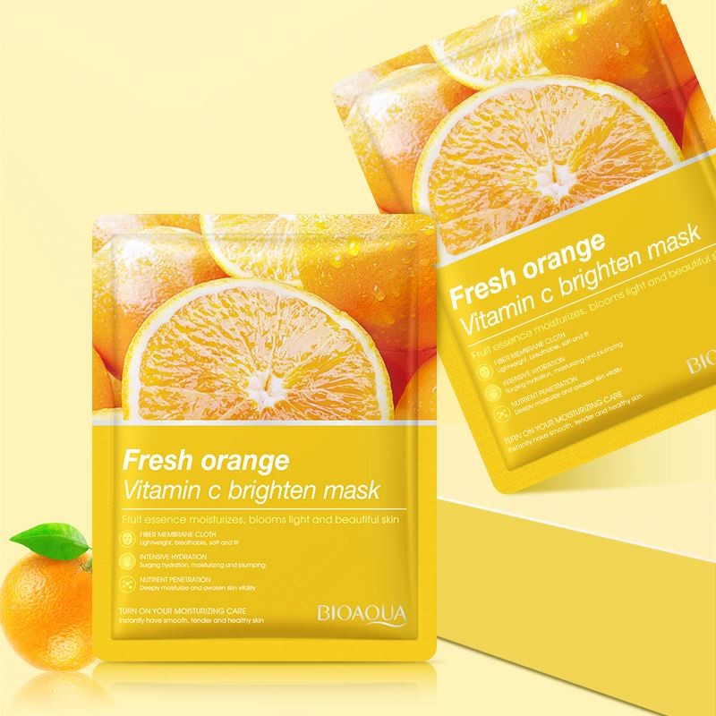 OEM Organic Herbal Vitamin C Infused Cosmetic Hydrating Whitening Face Sheetmask Natural Fruit Plant Mascarillasl for Facial
