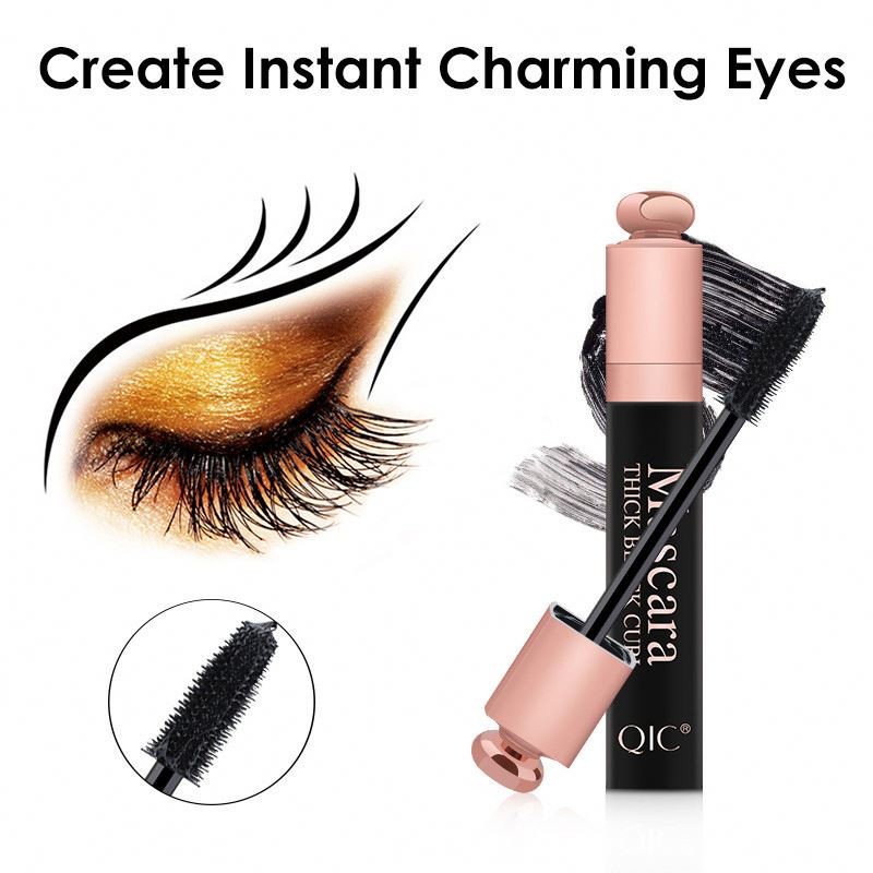 For QIC 24H Smudge-Free Waterproof for Mascara Thick Black Curl Herbal Liquid Eyelash Enhancer Q806 Makeup