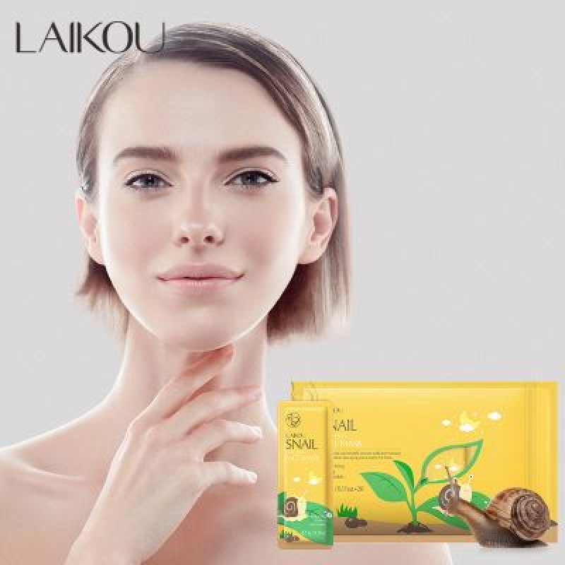 LAIKOU Travel Size Skin Care Face Mask Herbal Anti-Aging Snail Sleeping Moisturizing Nourishing Ingredients