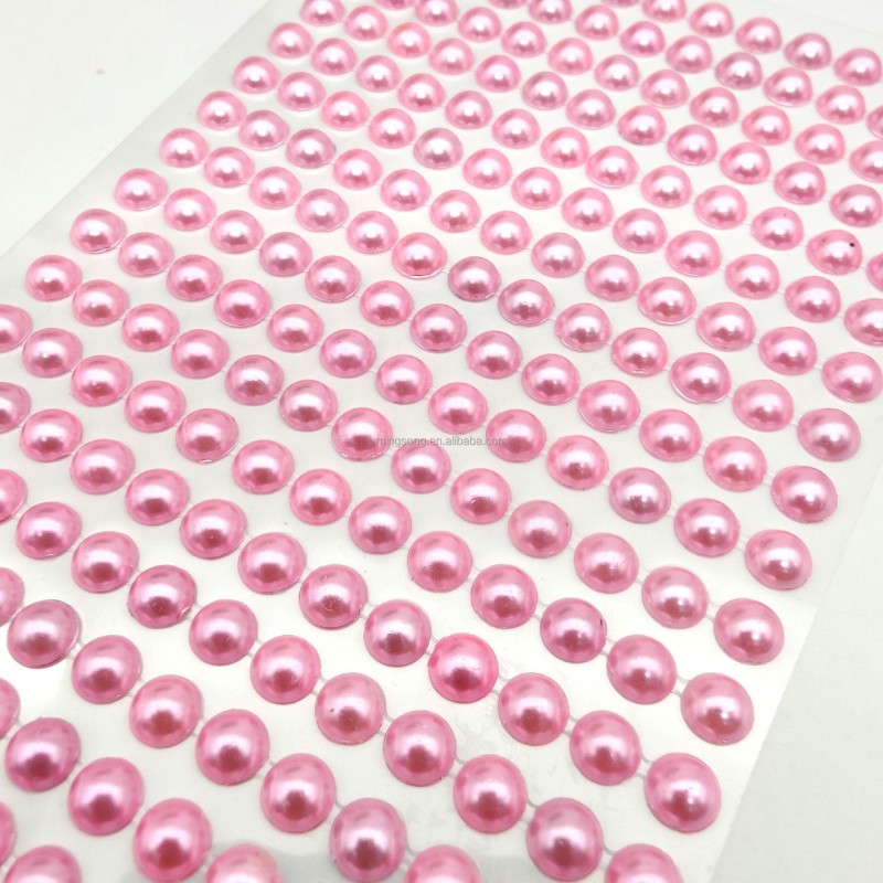 Wholesale 4mm 6mm 8mm Scrapbook Adhesive Pearl Stickers for Wedding Paper Crafts Decorative