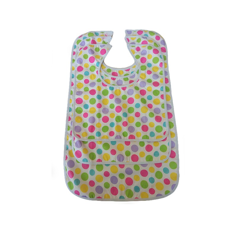 Adult Bibs Manufacturer - Terry Clothing Protector Dots Print