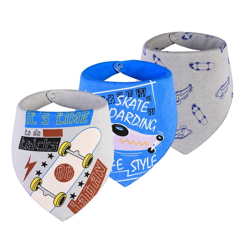 Baby Bibs Supplier - 3-Pack Waterproof Bandana Snap