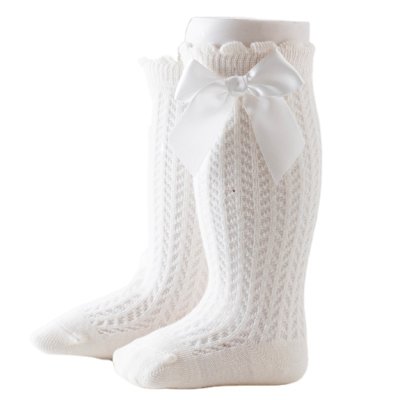 Girls Socks Factory - Ribbon Bow Knee High Anti-Slip