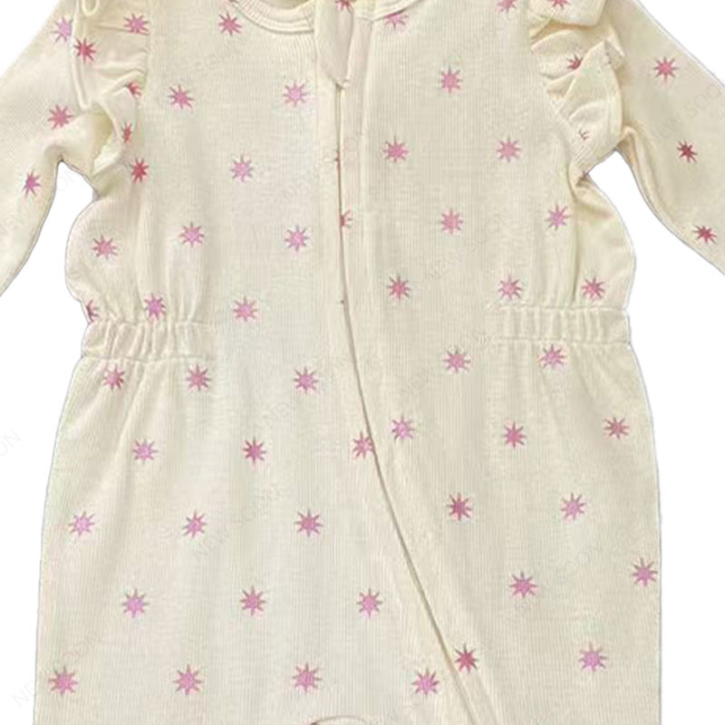 Bamboo Romper Supplier - Custom Long Sleeve Ruffled Zipper