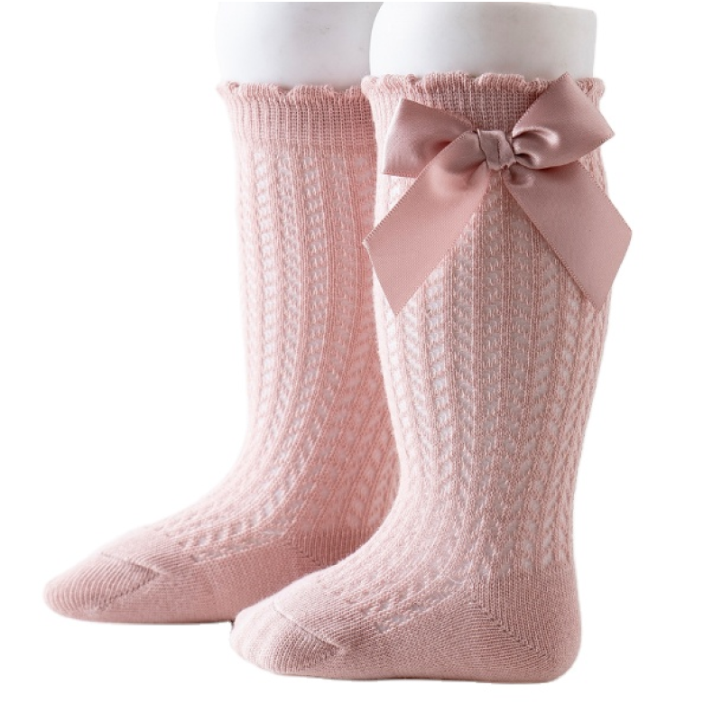 Girls Socks Factory - Ribbon Bow Knee High Anti-Slip