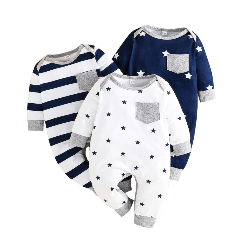 Baby Romper Manufacturer - Comfortable Button Three-Piece Set