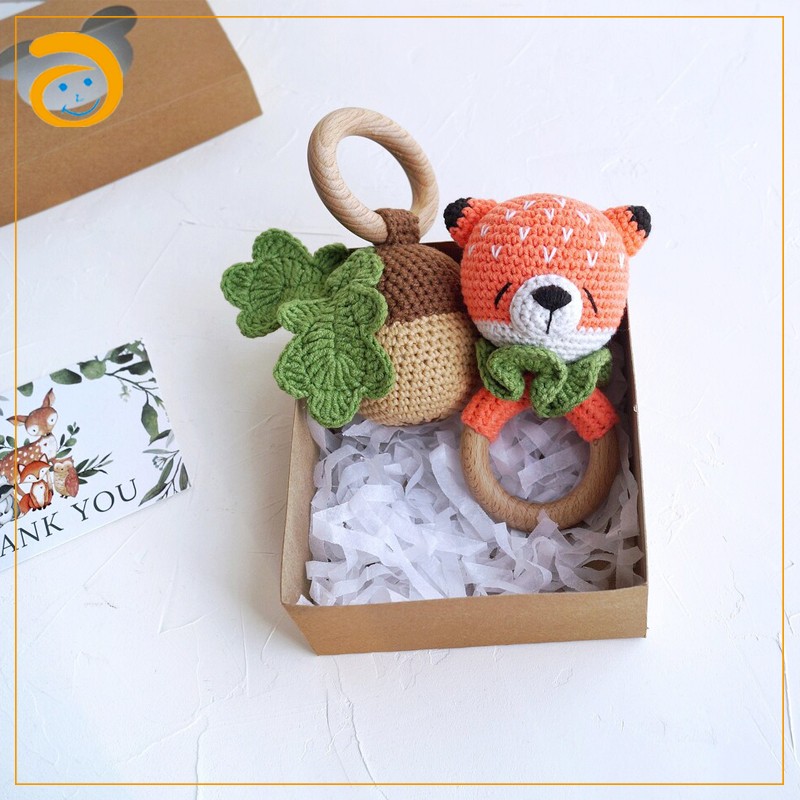 Crochet Teether Supplier - Wholesale Cotton Animal Wooden