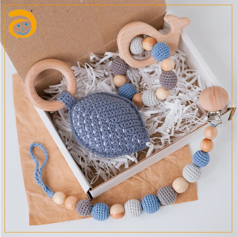 Pacifier Chain Factory - BPA Free Silicone Wooden Set