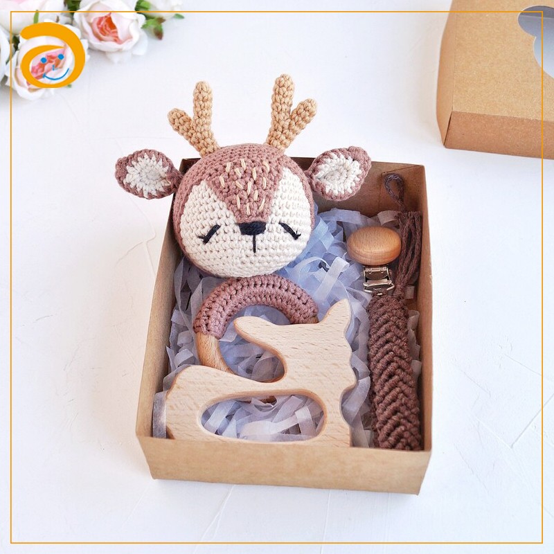 Crochet Teether Supplier - Wholesale Cotton Animal Wooden