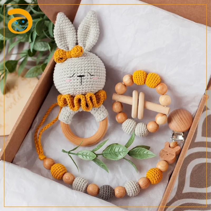 Pacifier Chain Factory - BPA Free Silicone Wooden Set