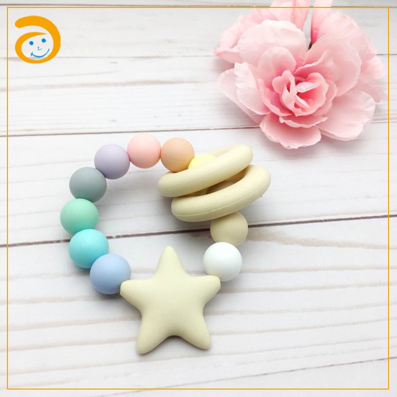 Pacifier Clip Manufacturer - Rainbow Wooden Beech Silicone