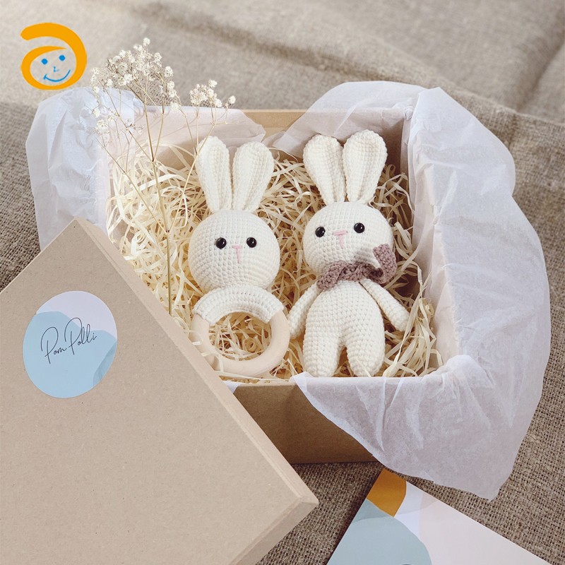 Crochet Teether Manufacturer - Lovely Knitted Bunny Wooden