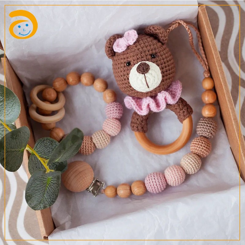 Pacifier Chain Factory - BPA Free Silicone Wooden Set