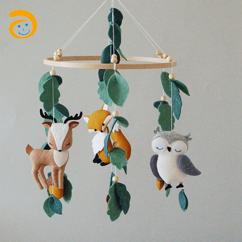 Crib Mobile Factory - Forest Animal Leaves Felt Hanging