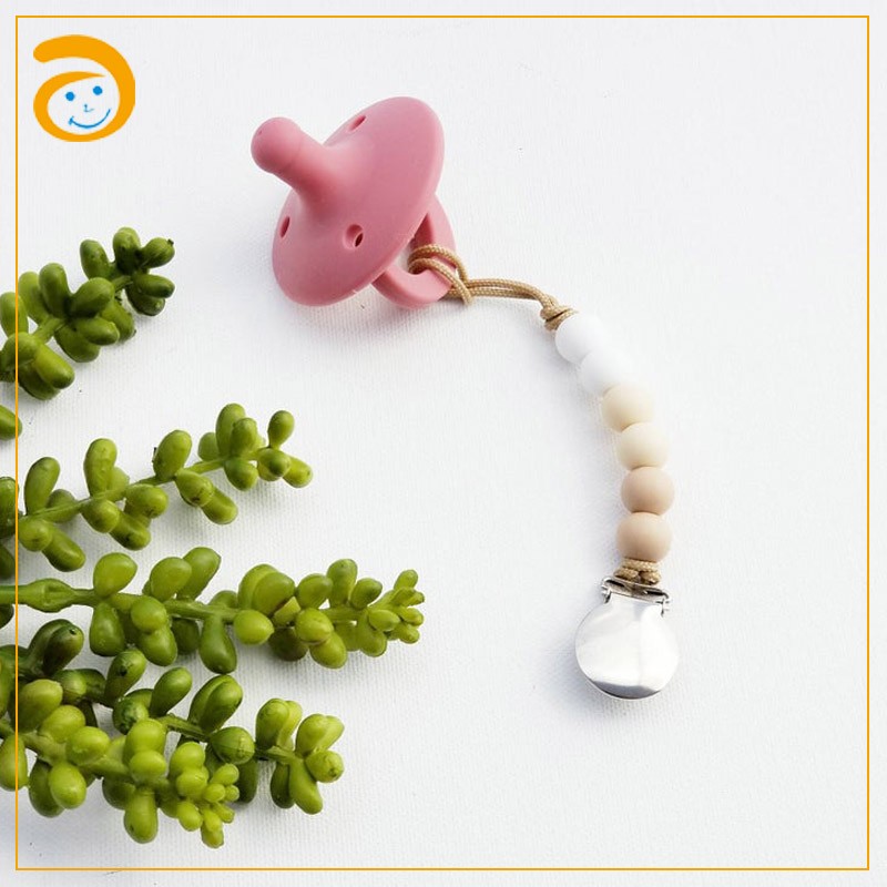 Pacifier Clips Manufacturer - Silicone Beaded Lanyard Wooden